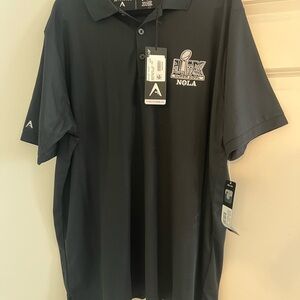 Antigua Black Men's Polo Shirt with NOLA Logo